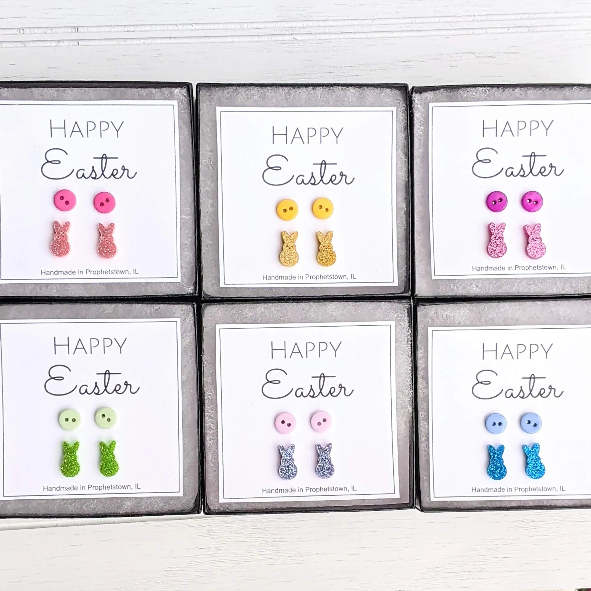 🐰✨ Glitter Bunny Stud Earrings Set – The Perfect Easter Jewelry Gift!