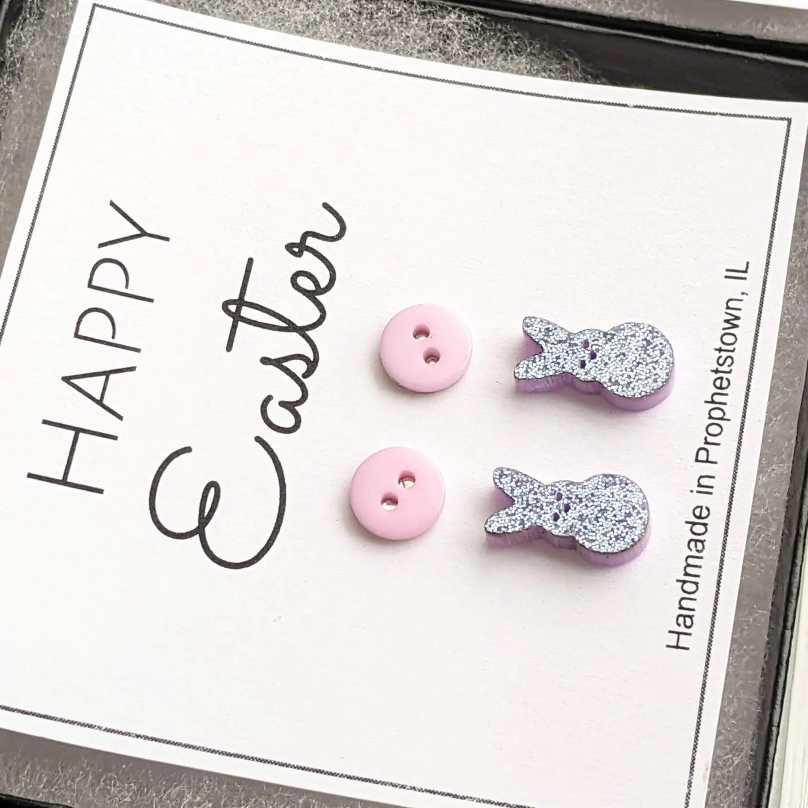 🐰✨ Glitter Bunny Stud Earrings Set – The Perfect Easter Jewelry Gift!