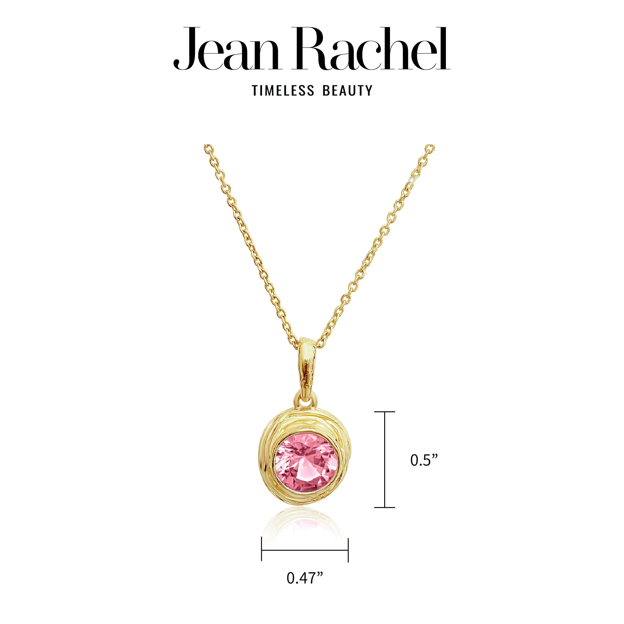 14K Gold Over Sterling Silver Pink CZ Necklace