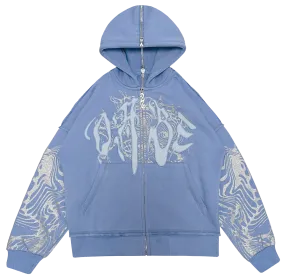 22DABE22 LIGHT BLUE SPLIT ZIP JACKET