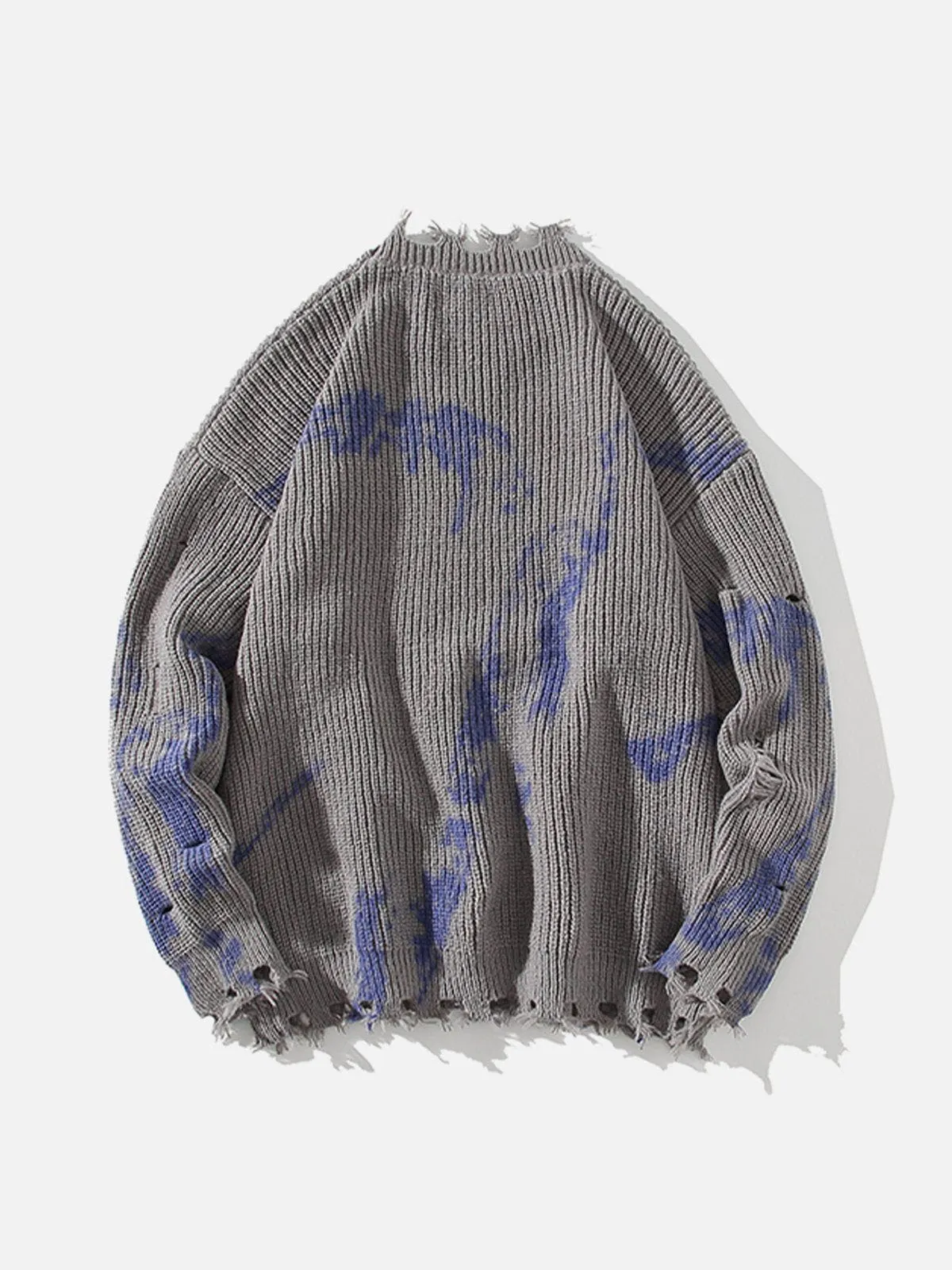 Aelfric Eden Tie-dye Ripped Hole Knit Sweater