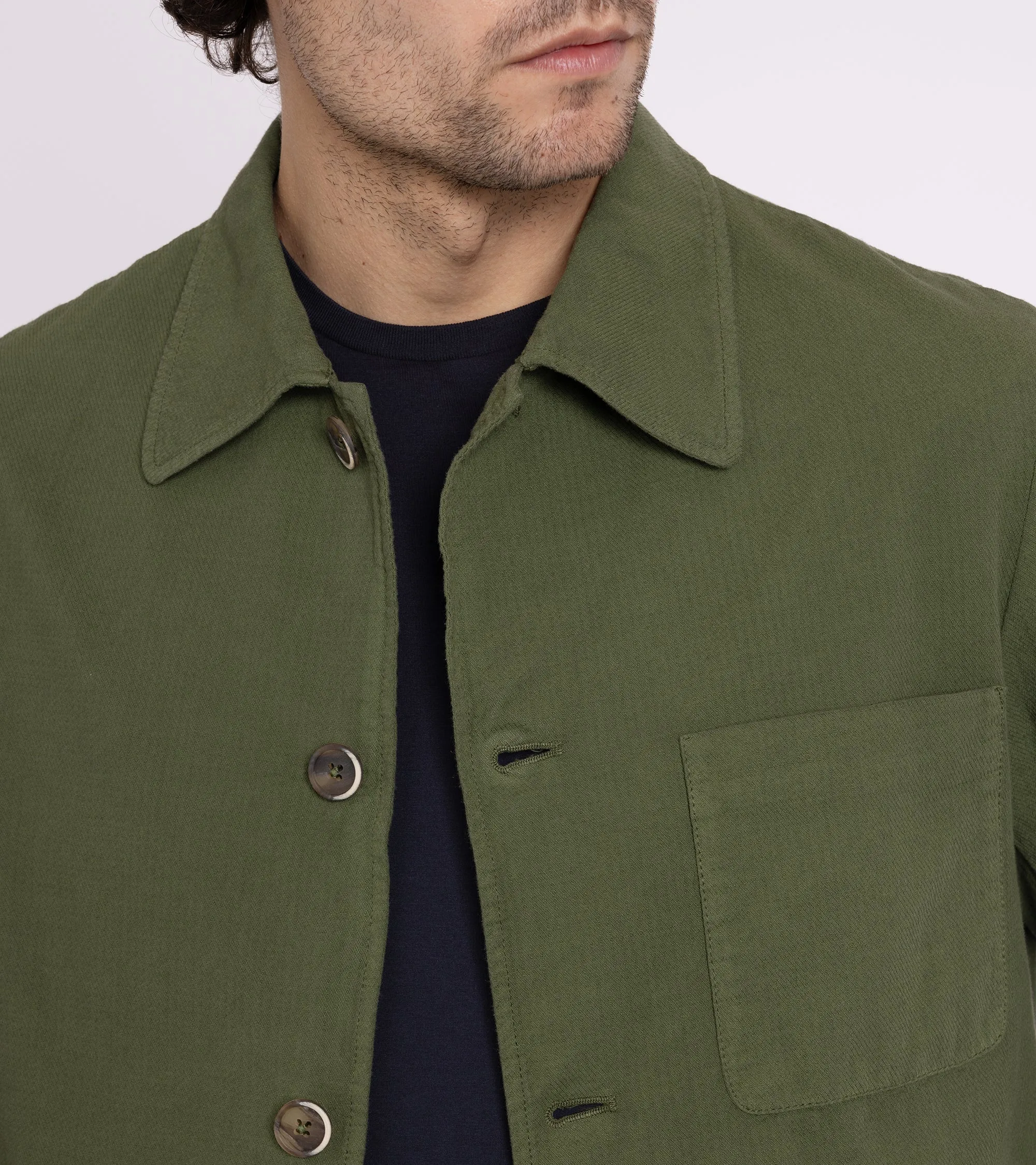 Barena Visal Arela Cotton Shirt Jacket: Green