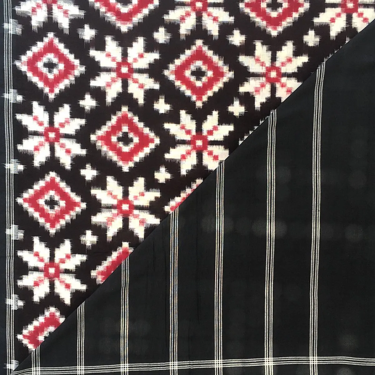 Black Pochampally Double Ikat Saree | Cotton | Rich Colour | Elegant & Graceful