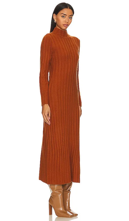 Callahan Pia Long Sleeve Midi Dress in Brown