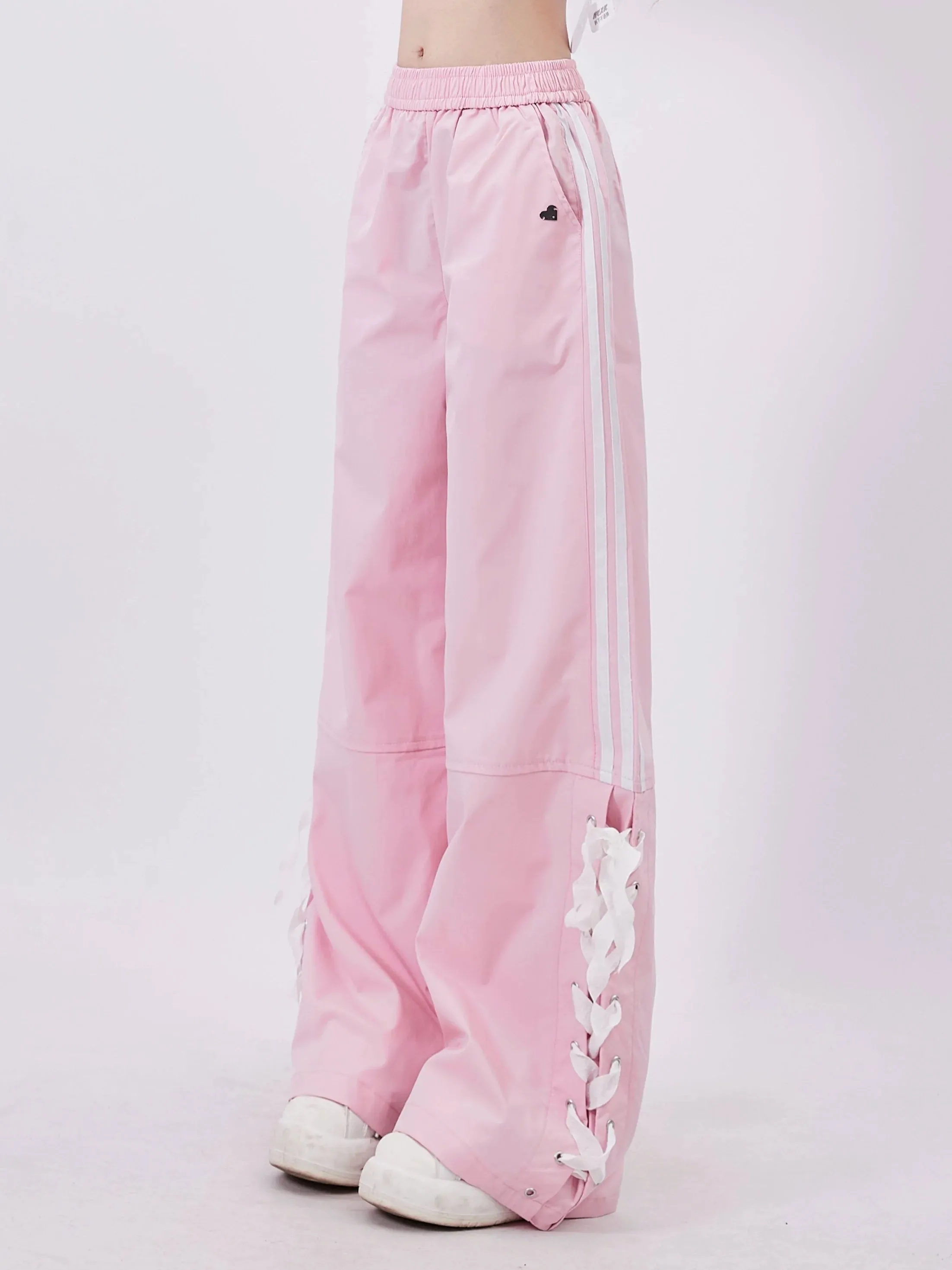 Casual Pants Wide Pink Sweet