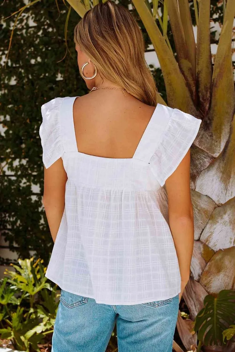 Chasing Clouds Babydoll Style White Blouses