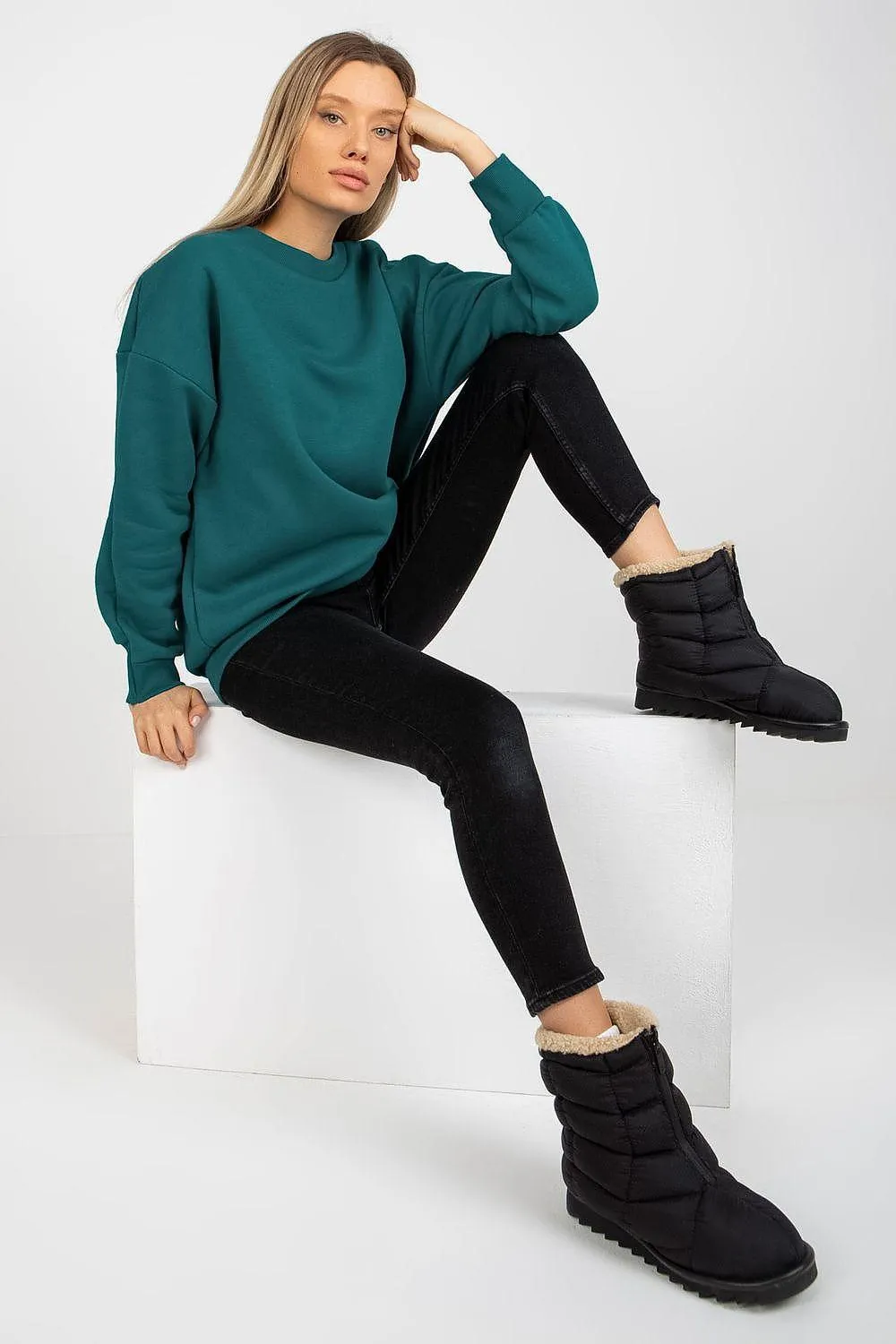 Chic Cotton Blend Women's Relaxed Fit Sweatshirt