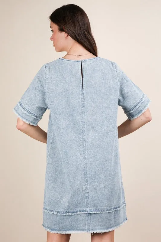 Denim Shift Mini Dress