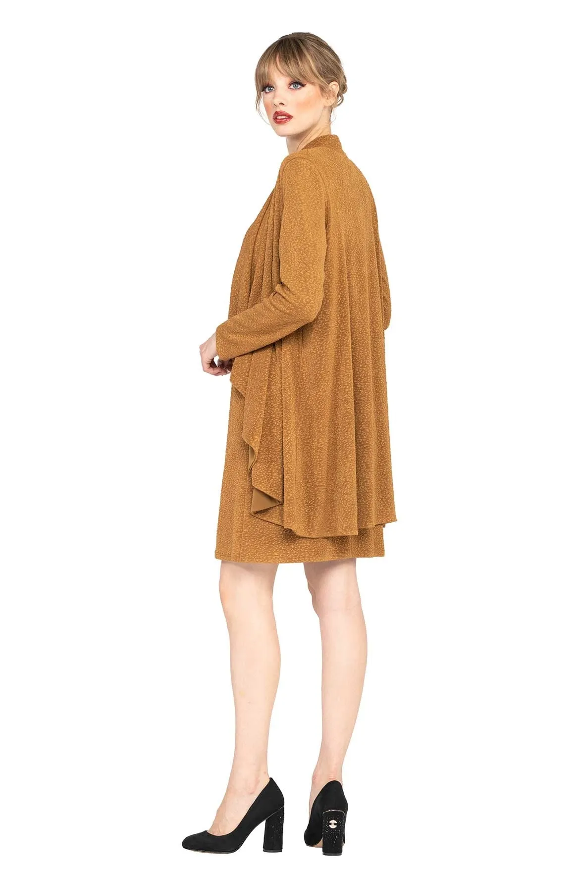 Draped Turnover Swing Jacket