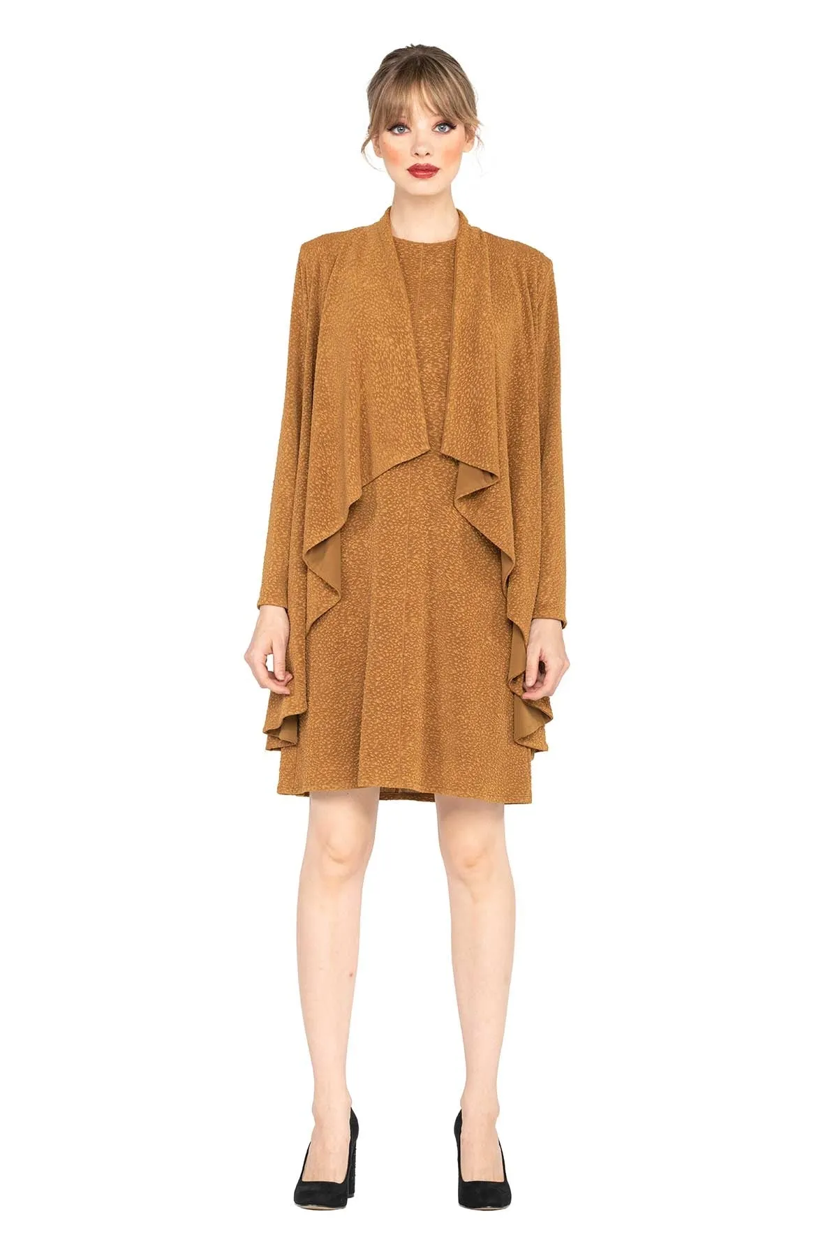 Draped Turnover Swing Jacket