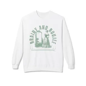 Eddy and Rita Women's Midweight Crewneck Sweatshirt - "Brainy and Boujee" Stylish Graphic Pullover