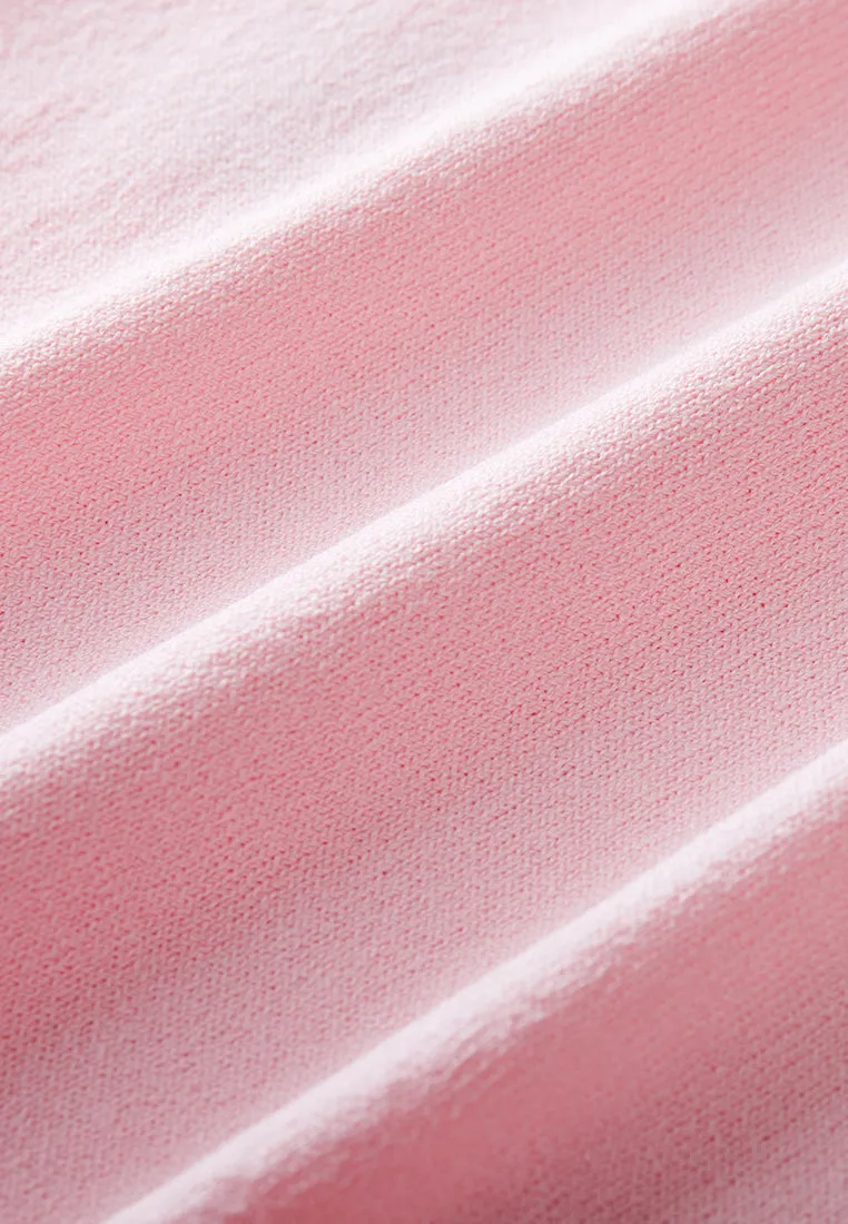 Embroidery-detail Ribbed-trim Knitted Top