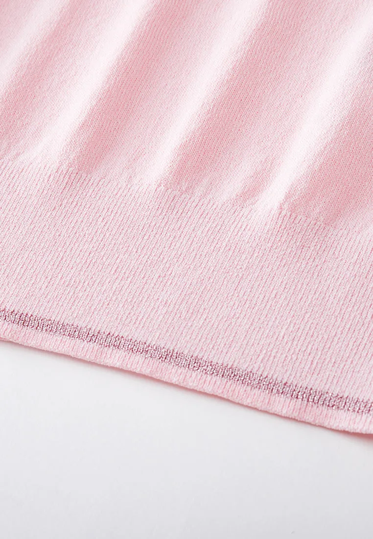 Embroidery-detail Ribbed-trim Knitted Top