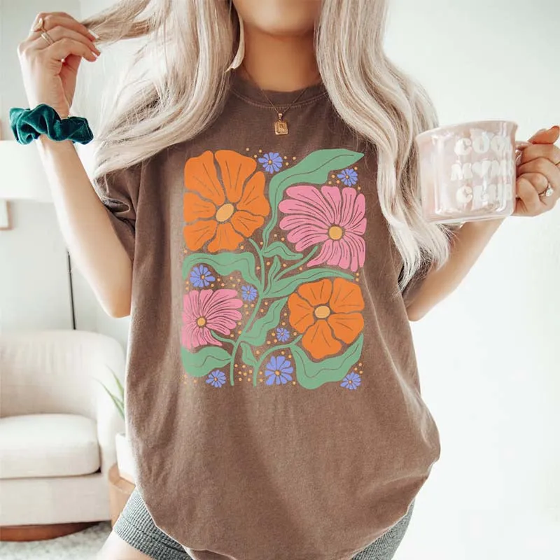 Flower Market Trendy Graphic T-Shirt