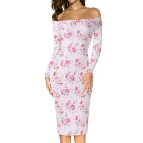Garden Fairy Vibes in a Fitted Womens Pink Floral Dress
