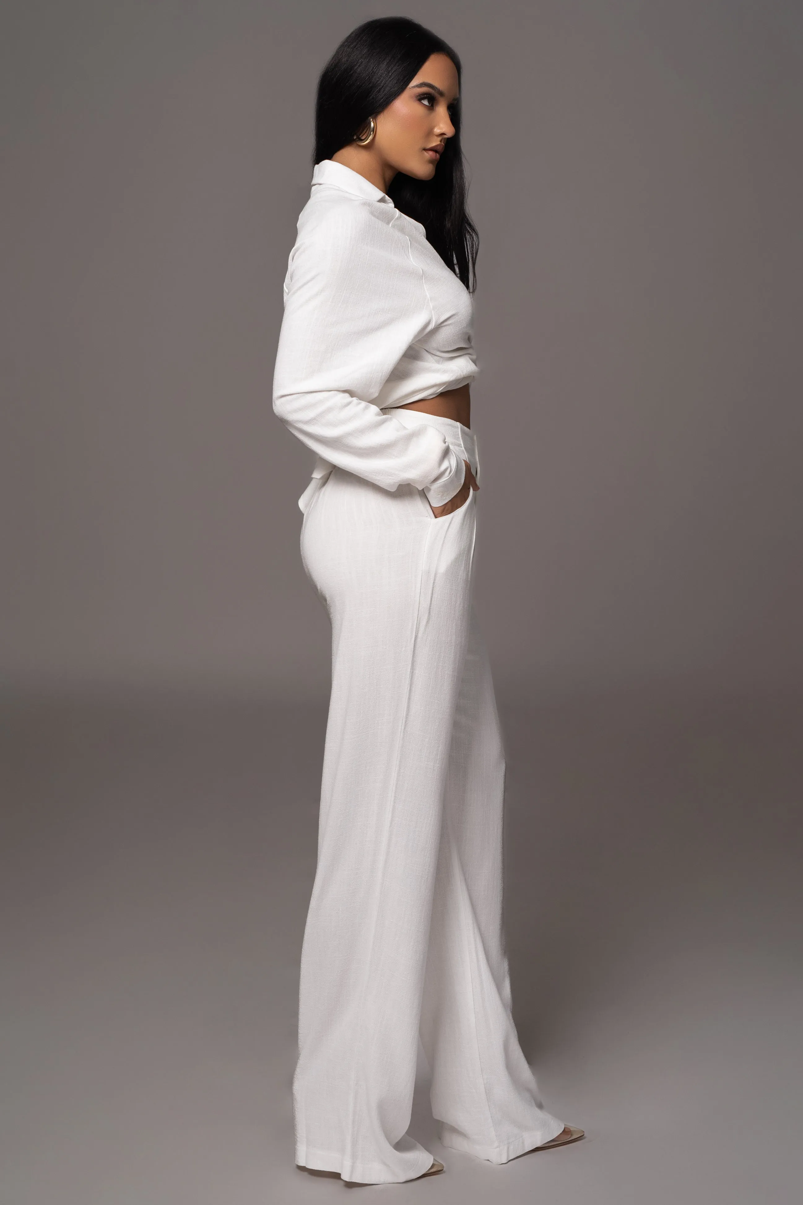 Ivory Thea Linen Pants