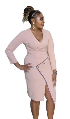Ladies Office Dress Light Pink