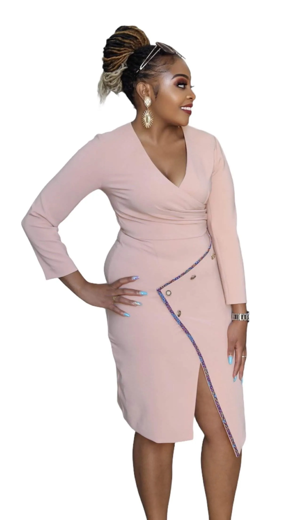 Ladies Office Dress Light Pink