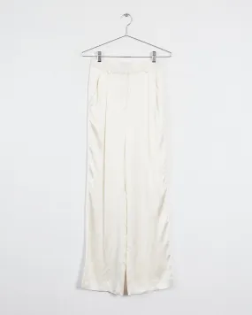 Loulou Studio 'ross' satin wide leg pants, cream, 6