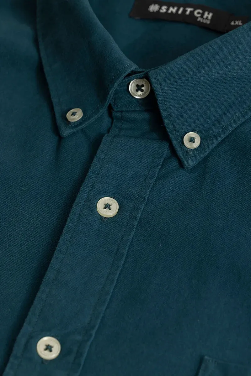 Lucia Teal Plain Plus Size Shirts
