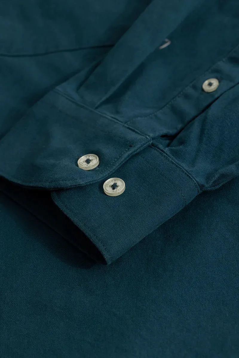 Lucia Teal Plain Plus Size Shirts