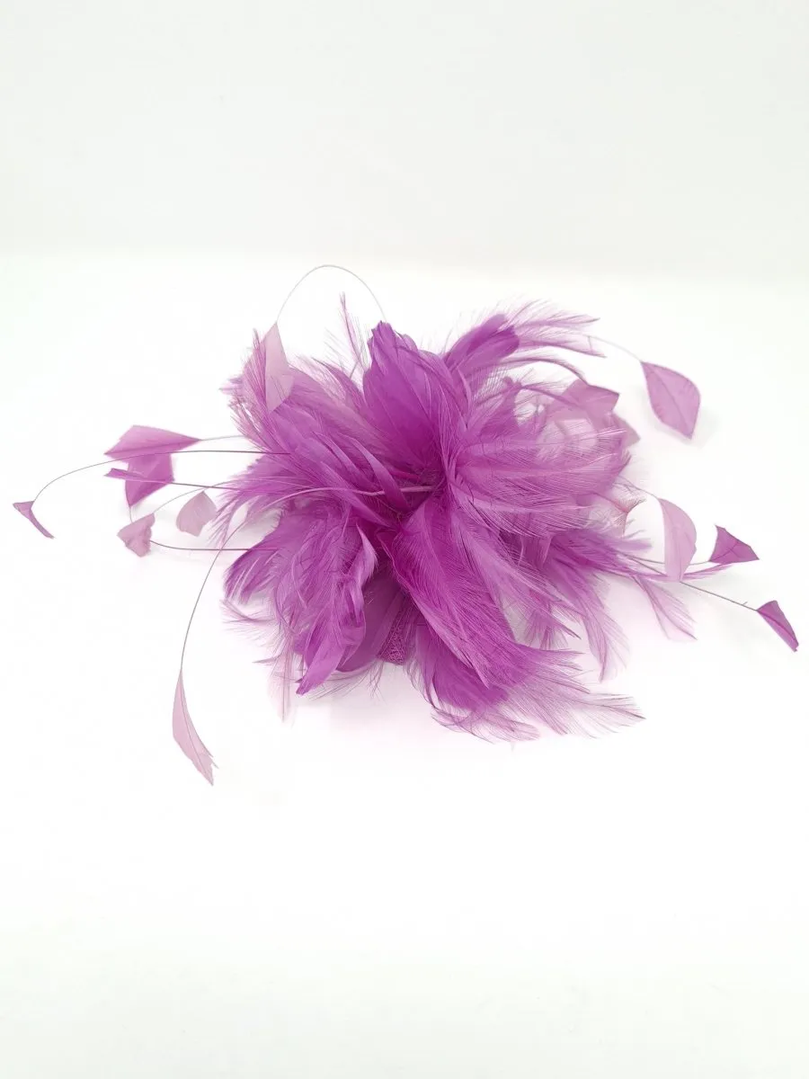 Orchid Mauve Feather Comb Hairpiece