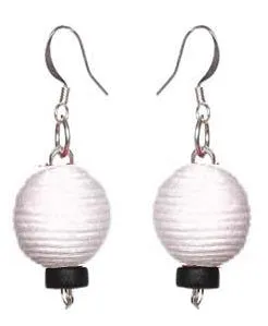 Pom Boho Chic Earrings (White)
