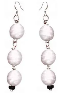 Pom Boho Chic Earrings (White)