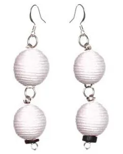 Pom Boho Chic Earrings (White)