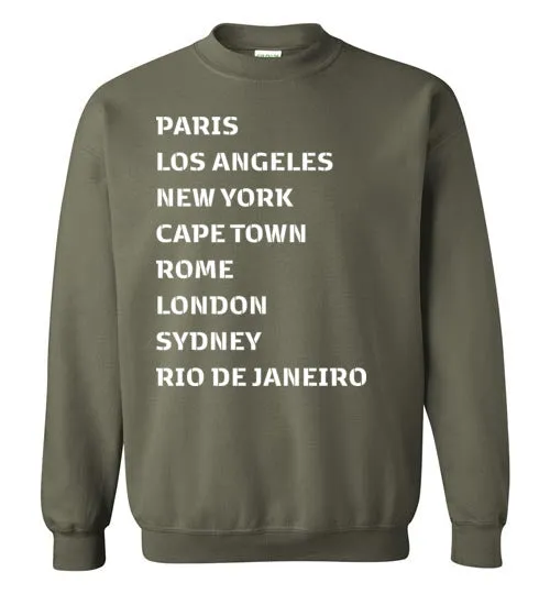 Travel Goals Shirt-Unisex Crewneck Sweatshirt