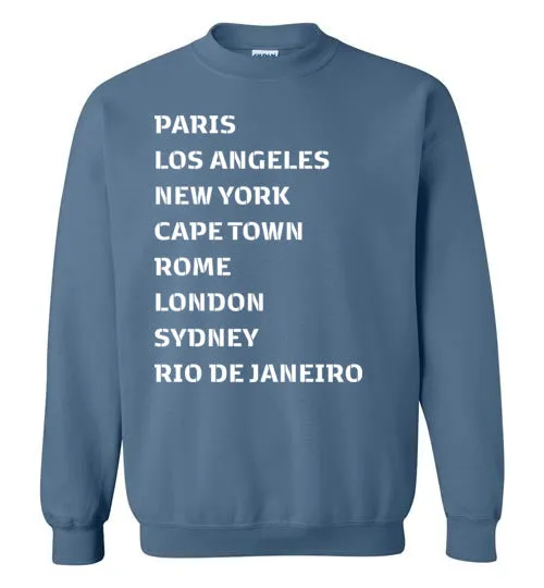 Travel Goals Shirt-Unisex Crewneck Sweatshirt
