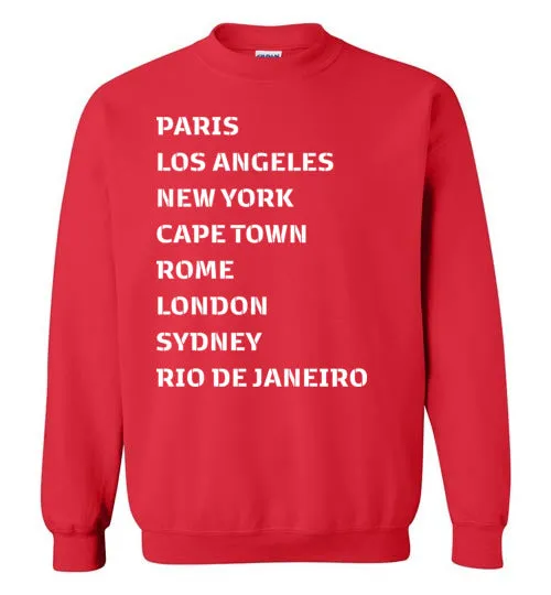 Travel Goals Shirt-Unisex Crewneck Sweatshirt