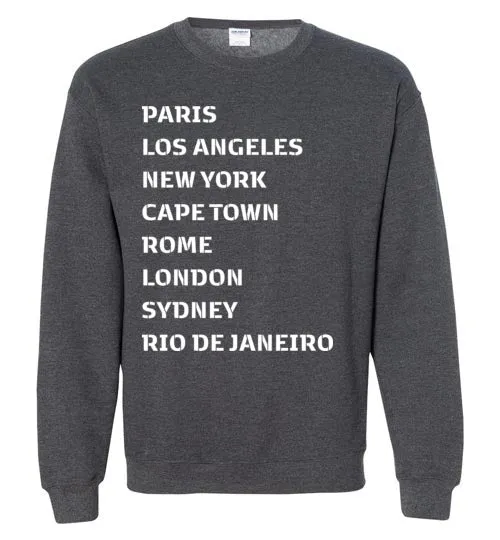 Travel Goals Shirt-Unisex Crewneck Sweatshirt