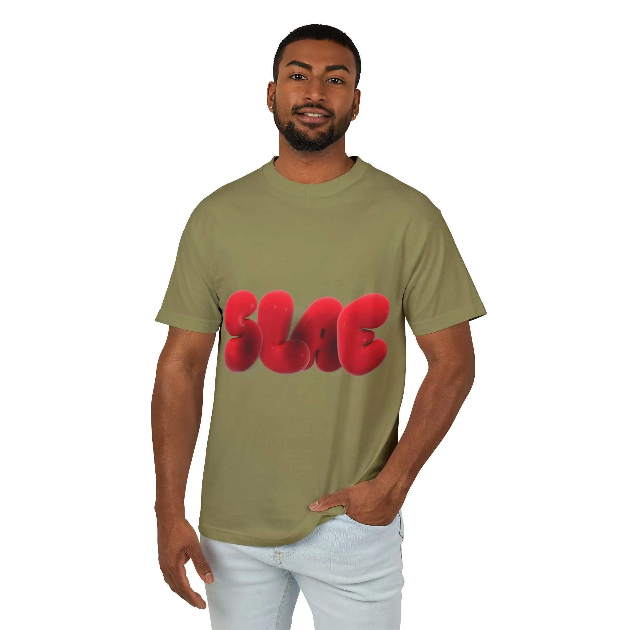 Trendy Unisex Graphic Tee - SLAE Design, Heavyweight Cotton