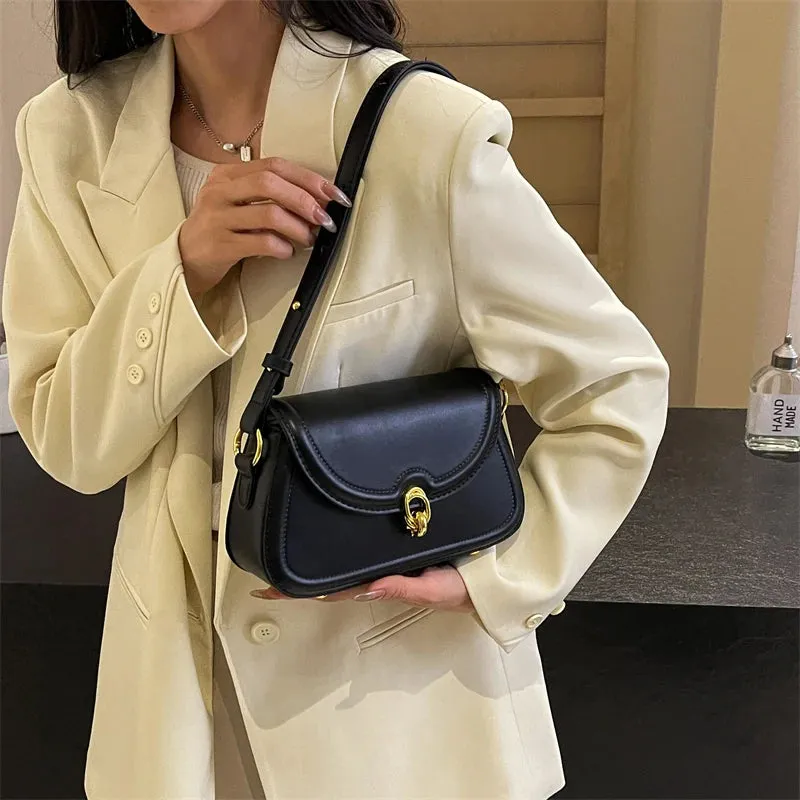 UAKISS  -  Crossbody Bags for Women 2024 Spring Fashion Y2K Small PU Leather Saddle Bag Female Simple Pink Handbags and Purses