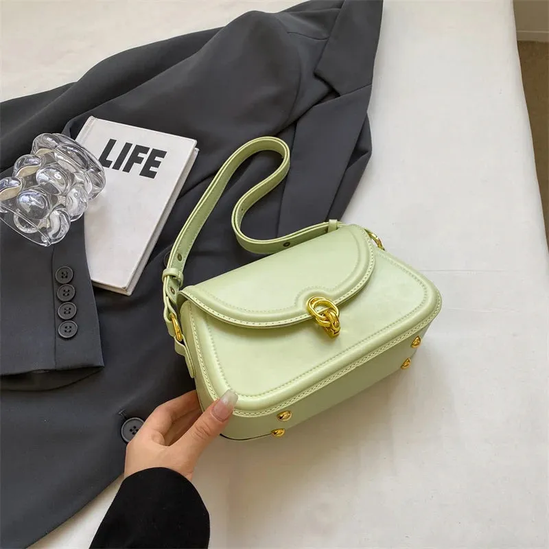 UAKISS  -  Crossbody Bags for Women 2024 Spring Fashion Y2K Small PU Leather Saddle Bag Female Simple Pink Handbags and Purses