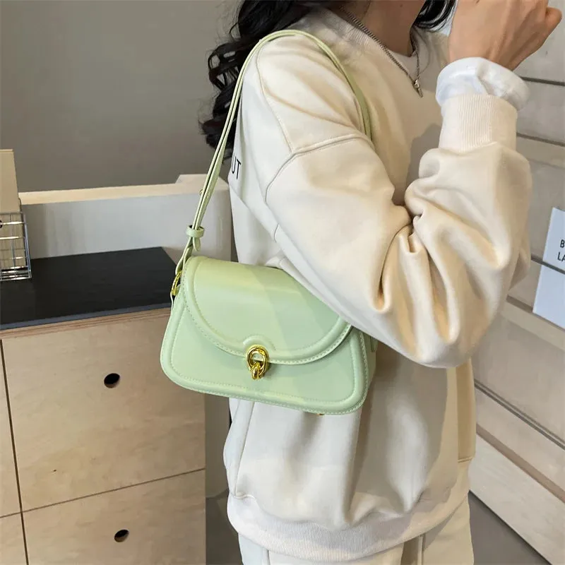 UAKISS  -  Crossbody Bags for Women 2024 Spring Fashion Y2K Small PU Leather Saddle Bag Female Simple Pink Handbags and Purses