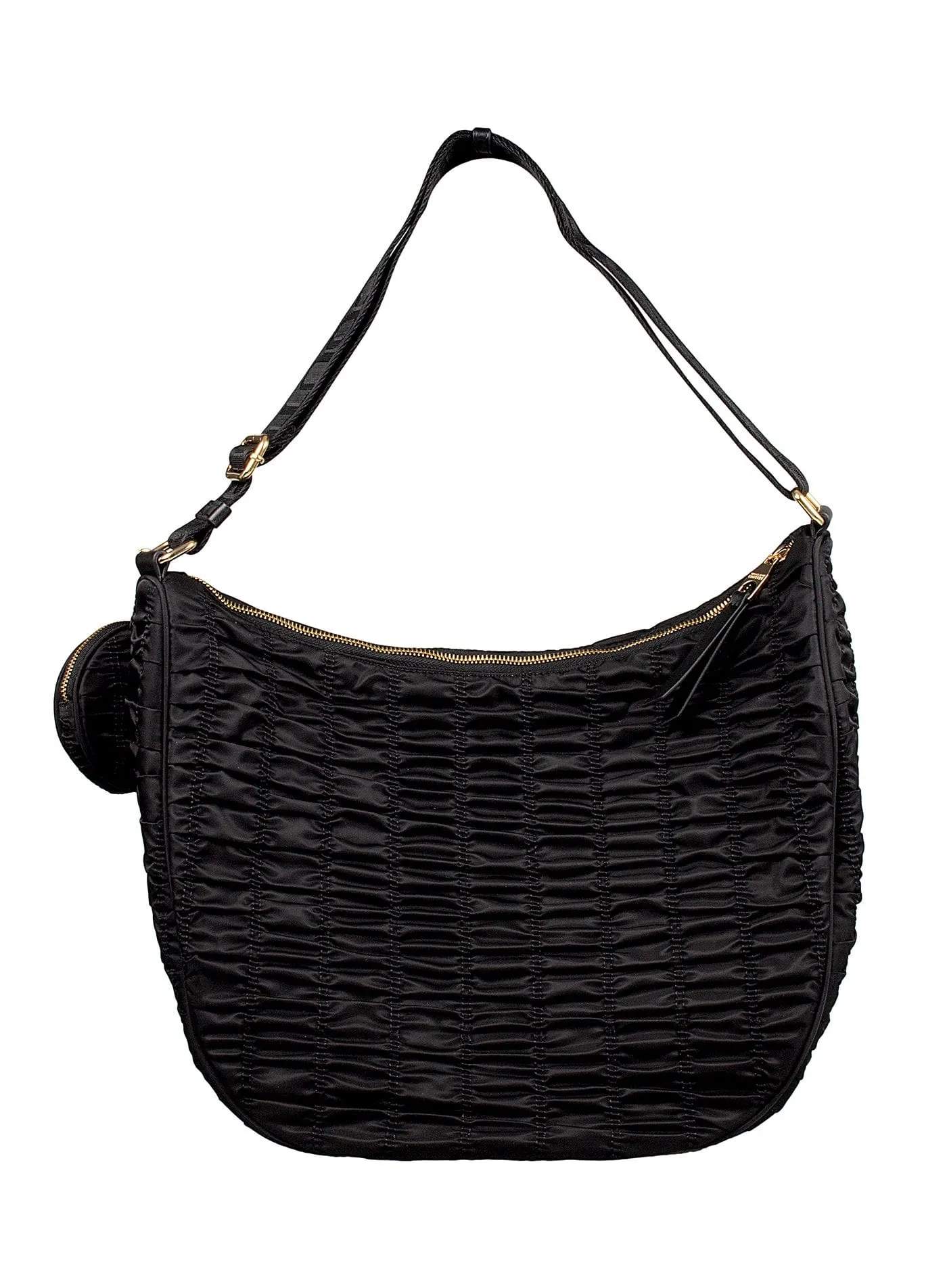 Versace Jeans Couture Black Half Moon Ruched Shoulder Bag