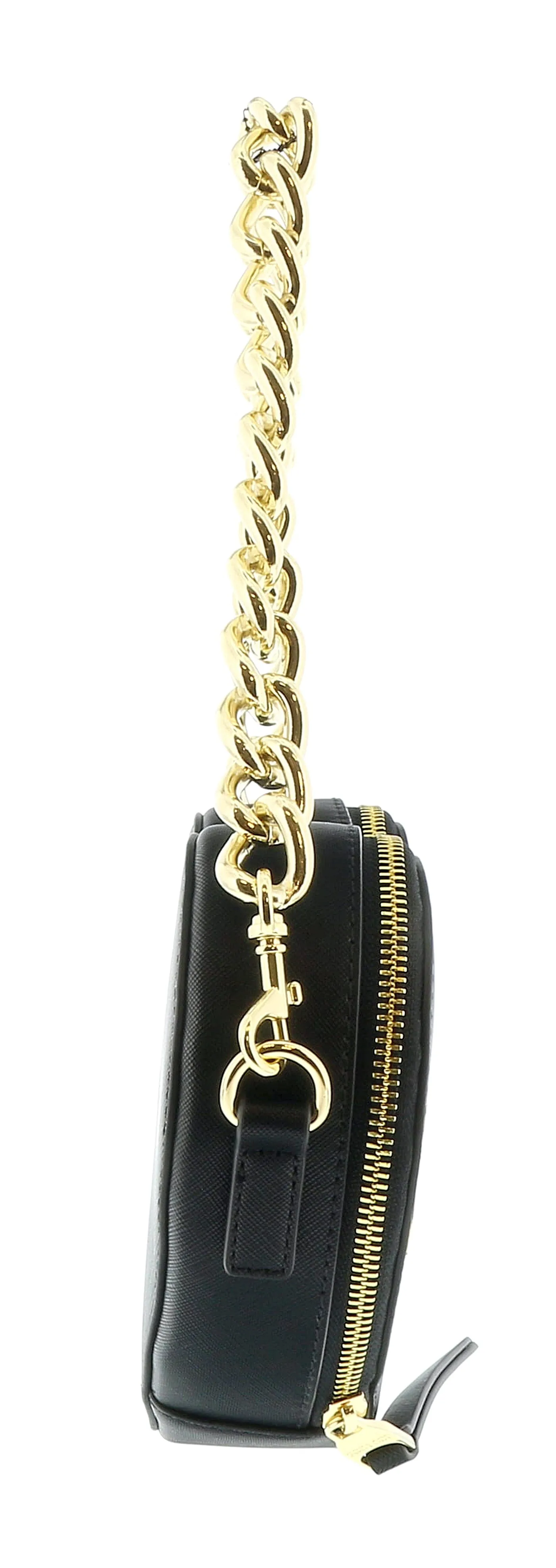 Versace Jeans Couture Black Heart Chain Charm Embellished Small Crossbody Bag