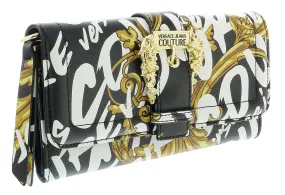 Versace Jeans Couture Black/Gold Structured Baroque Buckle Belt Bag