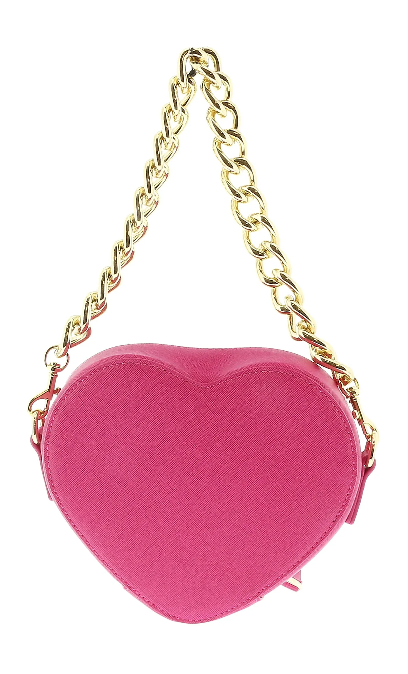 Versace Jeans Couture Fuschia Heart Chain Charm Embellished Small Crossbody Bag