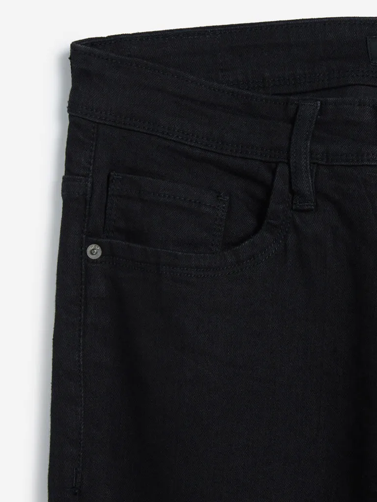 WES Casuals Black Relaxed Fit Jeans