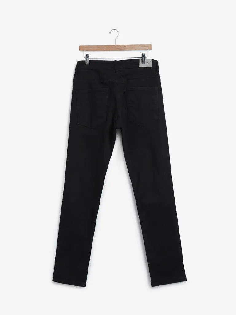 WES Casuals Black Relaxed Fit Jeans